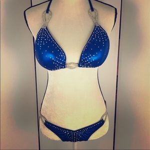 Royal blue figure competition suit